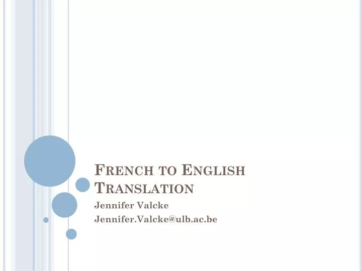 presentation french english translation
