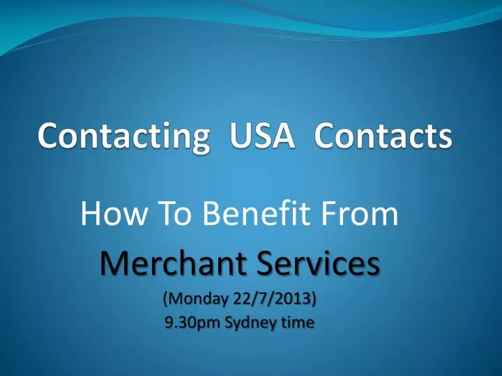 PPT Contacting USA Contacts PowerPoint Presentation, free download