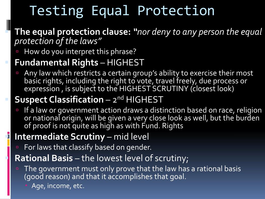 PPT - Equal Protection: Affirmative Action, women and Gay Rights ...