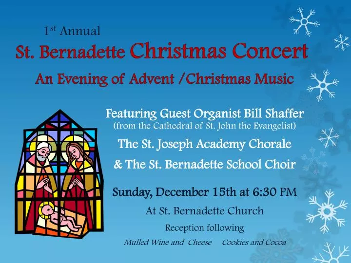 PPT - St. Bernadette Christmas Concert PowerPoint Presentation, free ...