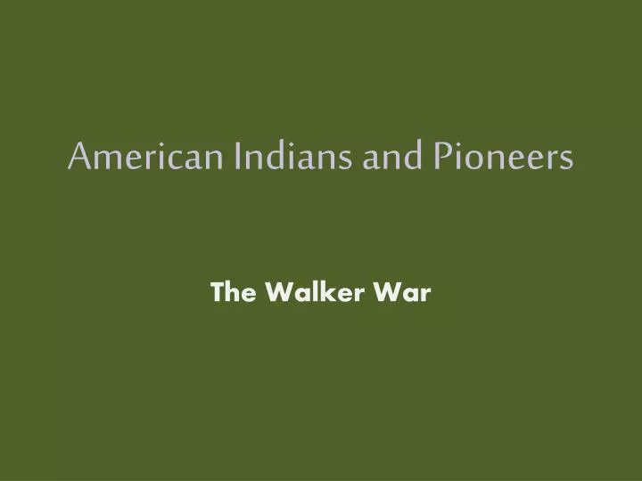 american indians and pioneers n.