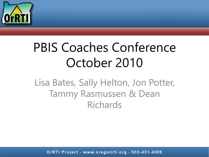 pbis coaches conference october 2010 n.