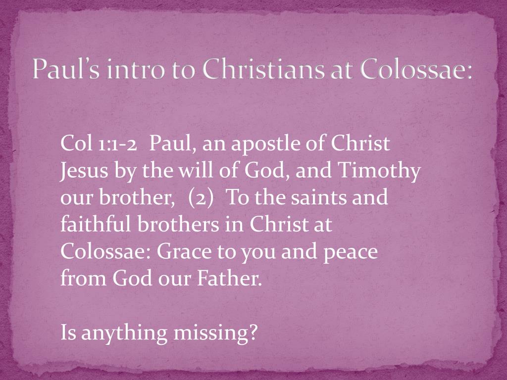 PPT - Colossians PowerPoint Presentation, free download - ID:2621003