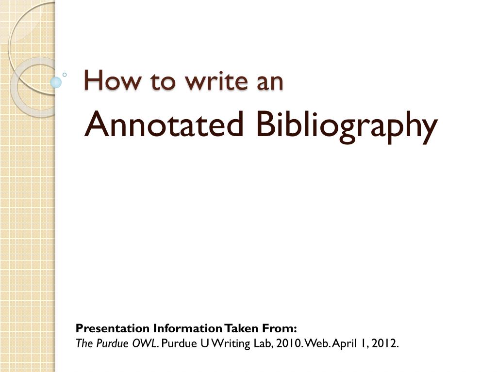purdue owl annotated bibliography example