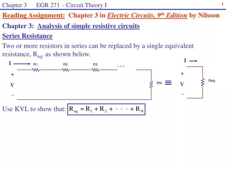 PPT Chapter 3 Analysis of simple resistive circuits Series