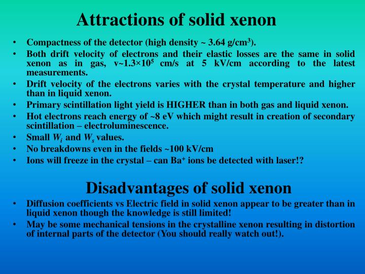 PPT Can Solid Xenon be useful for search of Dark Matter and