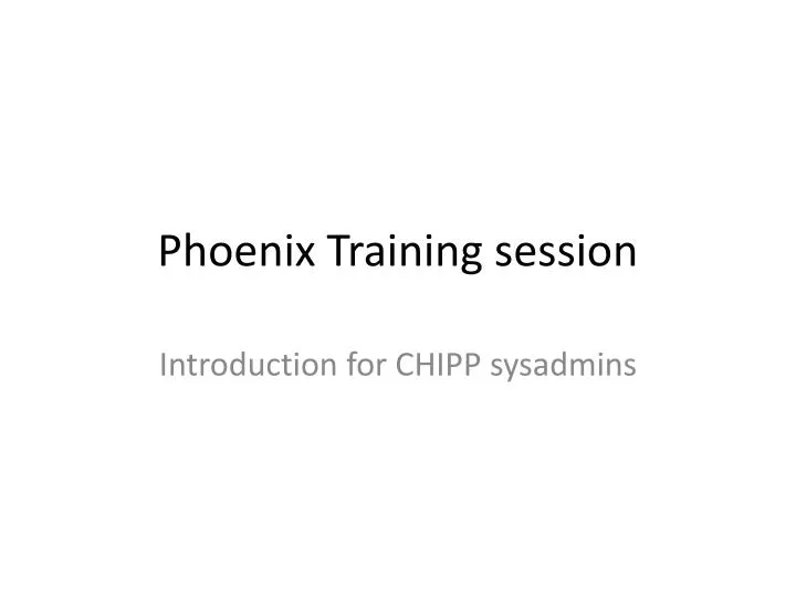 phoenix training session n.