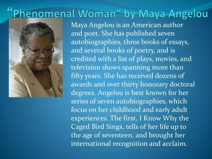 Ppt - “ Phenomenal Woman” By Maya Angelou Powerpoint Presentation, Free 