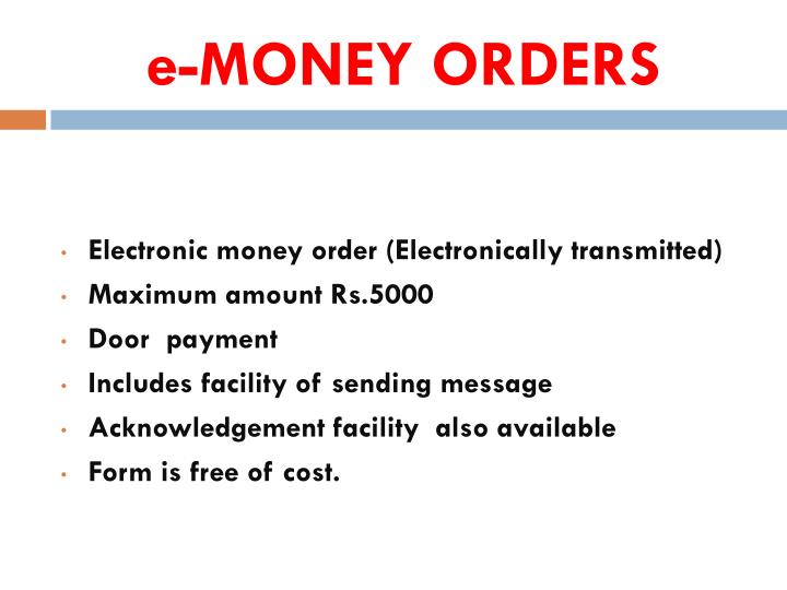 Ppt India Post Inland Products Services Point Presentation E Money Orders