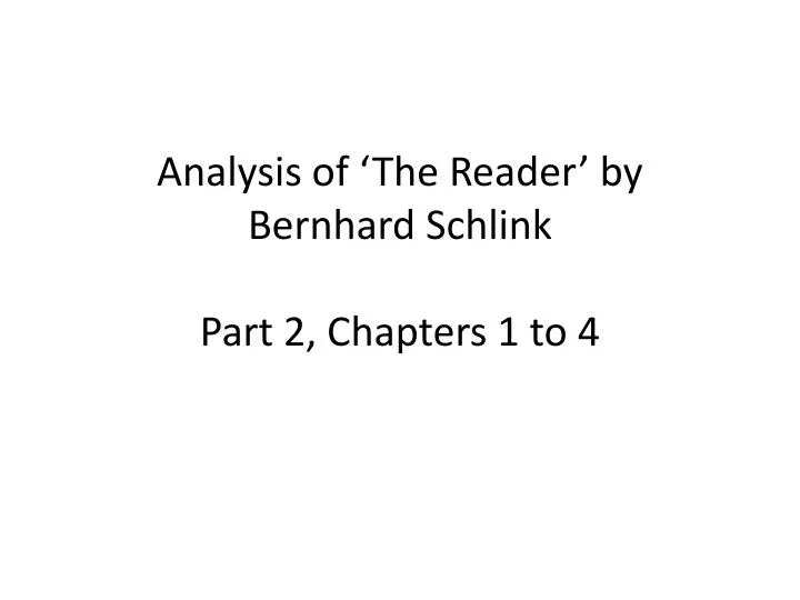 the reader by bernhard schlink the reader by bernhard schlink