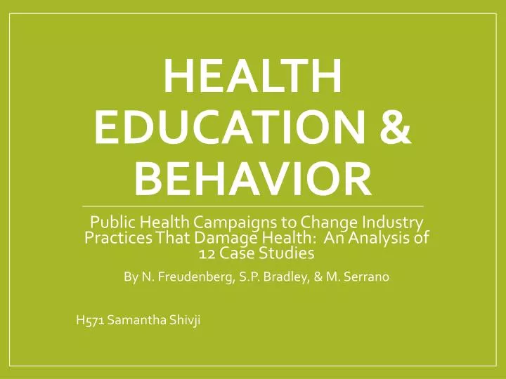 PPT Health Education & behavior PowerPoint Presentation, free