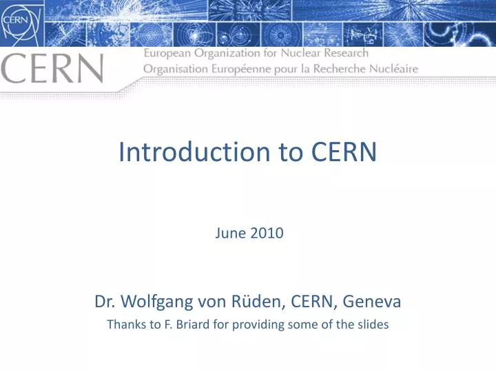 PPT Introduction To CERN PowerPoint Presentation Free Download ID