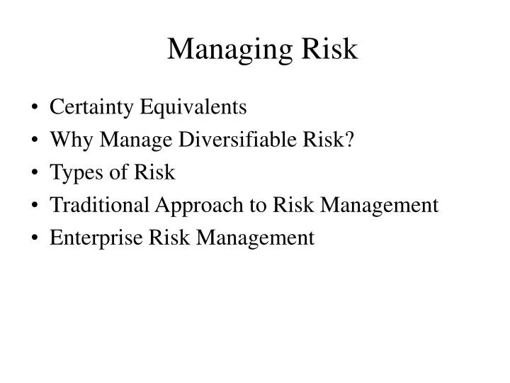 managing risk n.