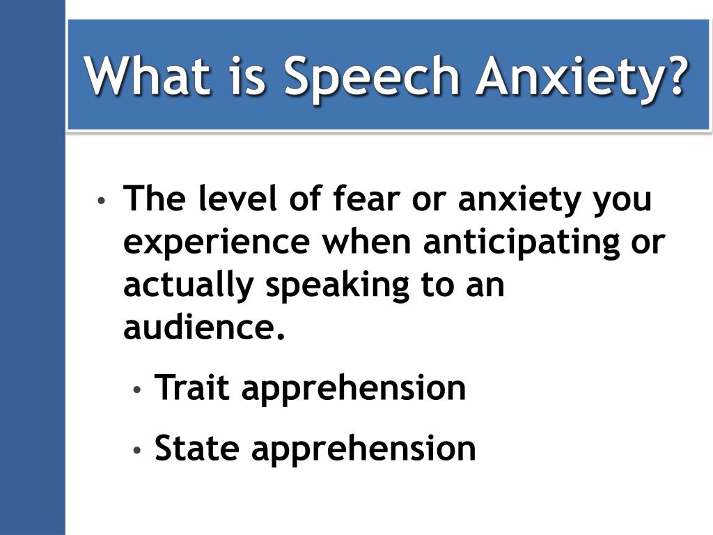 what is speech anxiety definition