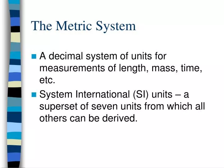 Ppt Introduction To The Metric System Powerpoint Presentation Free B4b