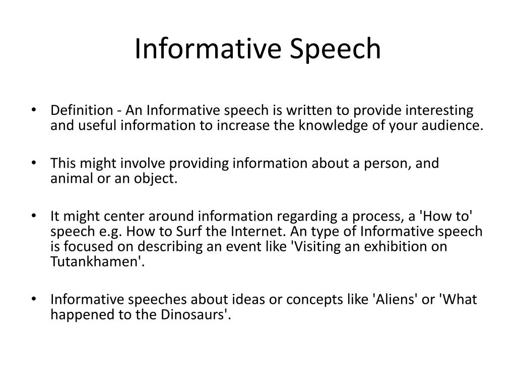 speech definition informative