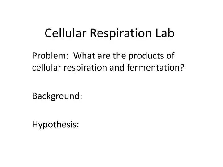Ppt Cellular Respiration Lab Powerpoint Presentation Free