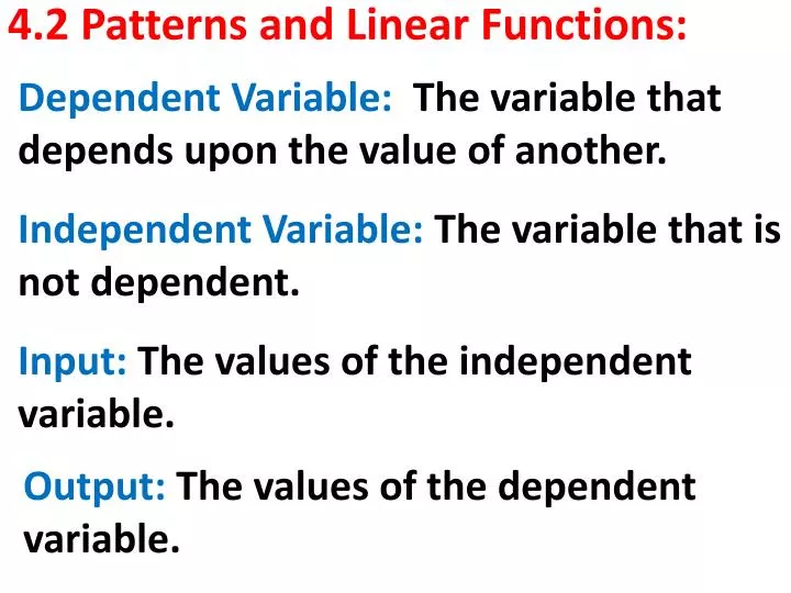 PPT 4.2 Patterns and Linear Functions PowerPoint Presentation, free