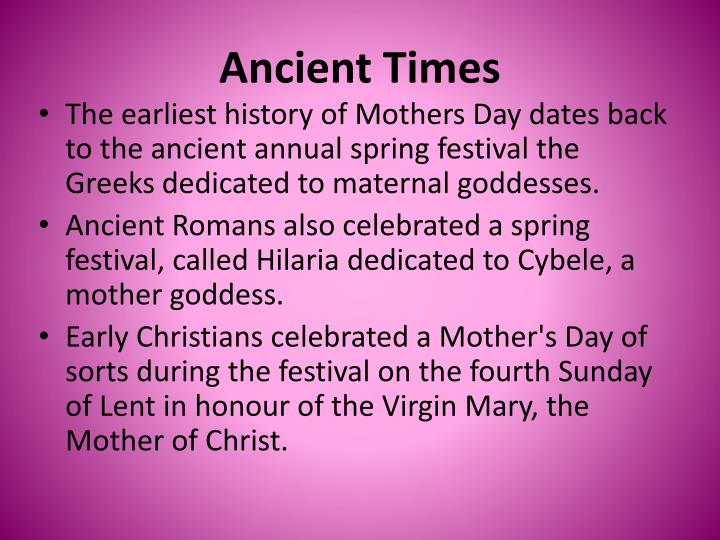 PPT History of Mother’s Day PowerPoint Presentation ID2627691