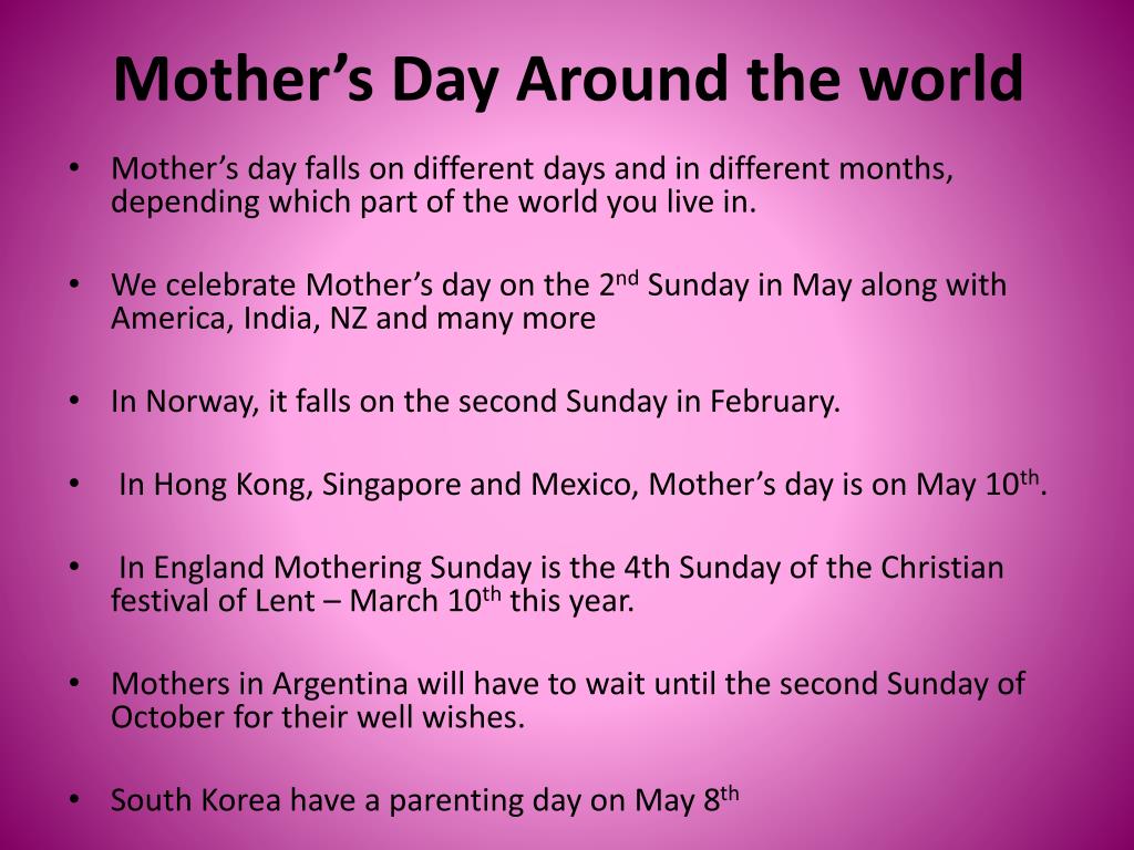 7 ways moms are celebrated around the world, Articles