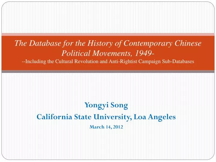 yongyi song california state university loa angeles march 14 2012 n.
