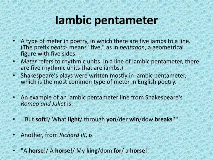 PPT - Iambic pentameter PowerPoint Presentation, free download - ID:2628172