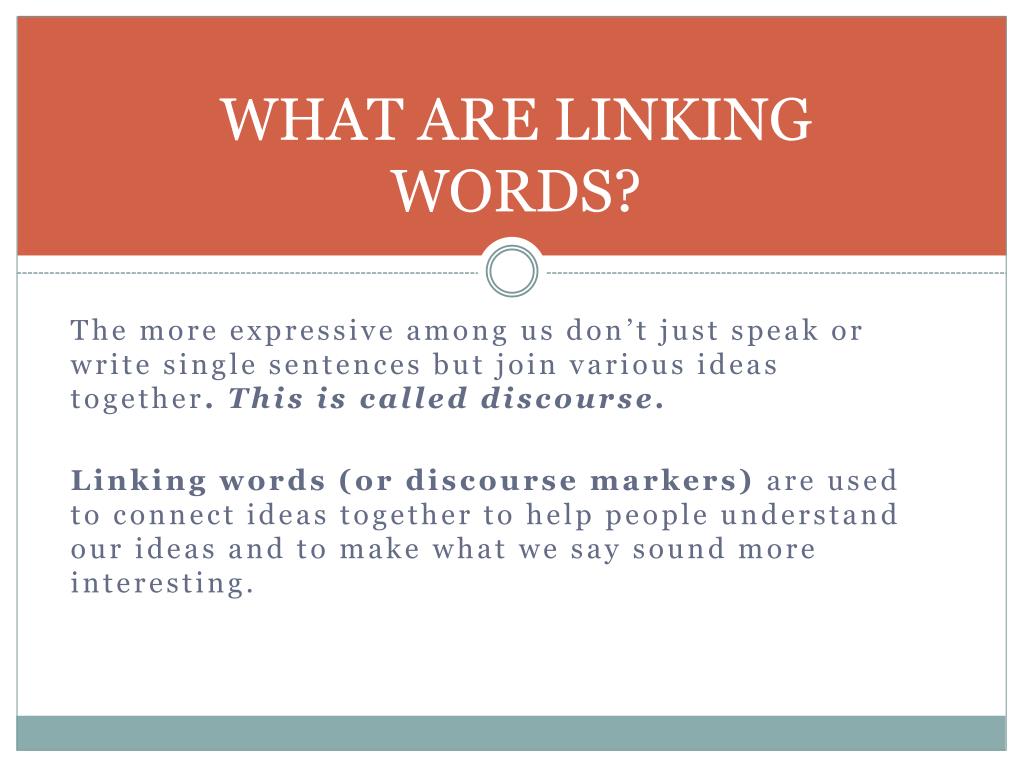 linking words ppt presentation