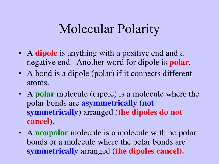 molecular polarity n.