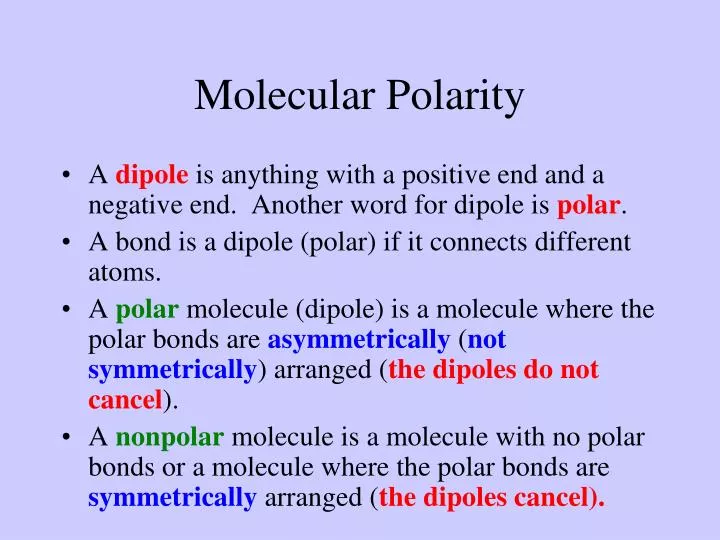 PPT - Molecular Polarity PowerPoint Presentation, free download - ID ...