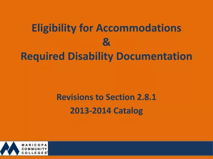 eligibility for accommodations required disability documentation n.
