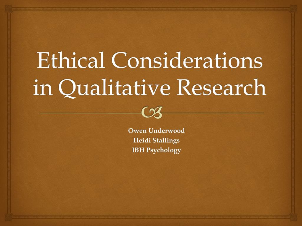qualitative research ethics