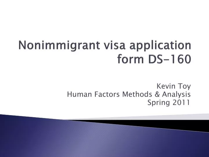 ds 160 form non immigrant visa