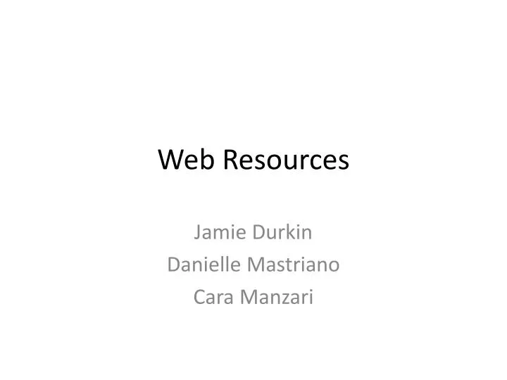 web resources n.