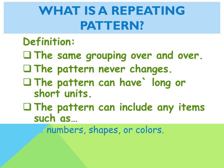 PPT Repeating and Growing Patterns PowerPoint Presentation ID2630215