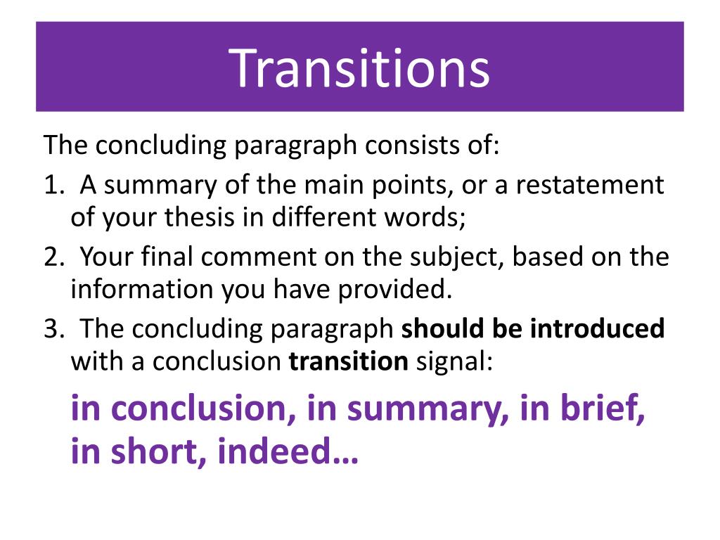 conclusion restated thesis generator