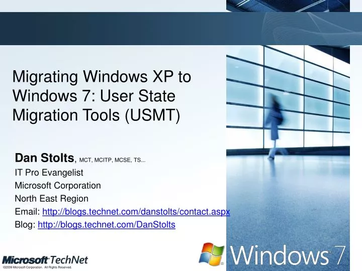 PPT Migrating Windows XP to Windows 7 User State Migration Tools