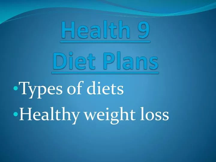health 9 diet plans n.