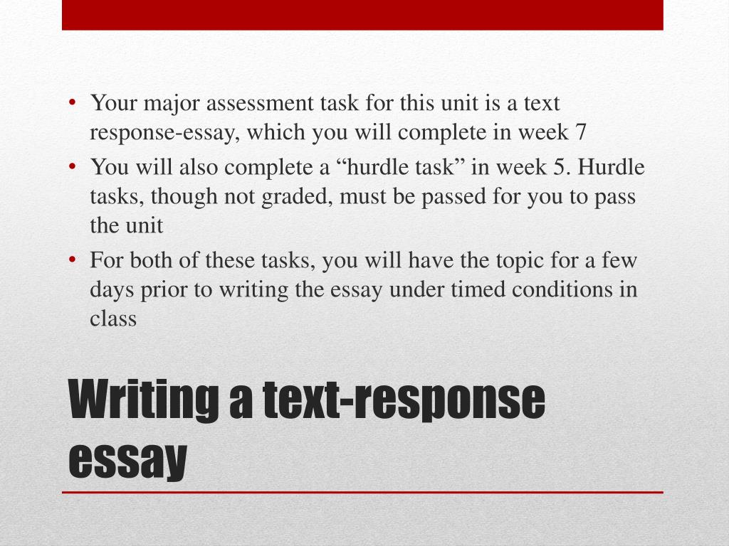 text response essay sample