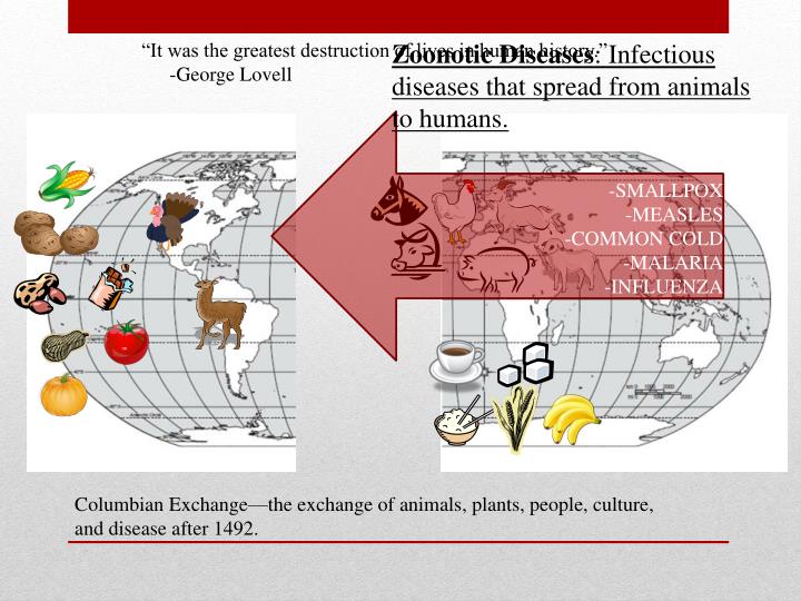culture and disease If disease traveled faster than the explorers, it would have killed a significant portion of native populations before direct contact, causing first-hand accounts of initial population sizes to be biased downward. culture and disease If disease traveled faster than the explorers, it would have killed a significant portion of native populations before direct contact, causing first-hand accounts of initial population sizes to be biased downward.