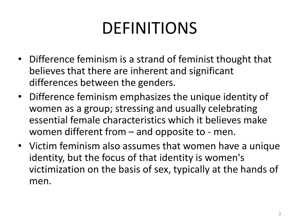 central thesis of difference feminism