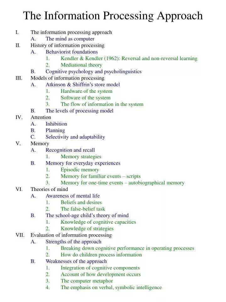 Ppt the information processing approach powerpoint presentation free