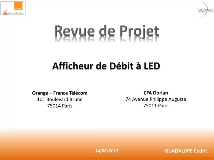 PPT - Revue de Projet PowerPoint Presentation, free download - ID:2633370