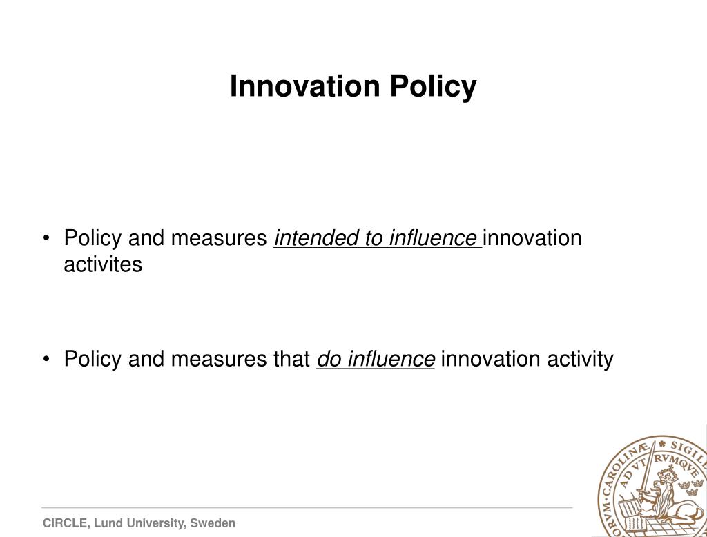PPT - The significance of a broad-based innovation policy for renewal ...