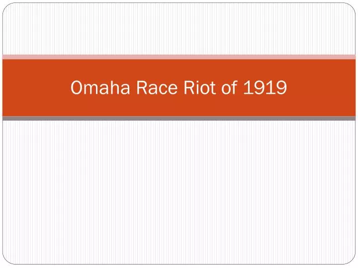 omaha race riot of 1919 n.