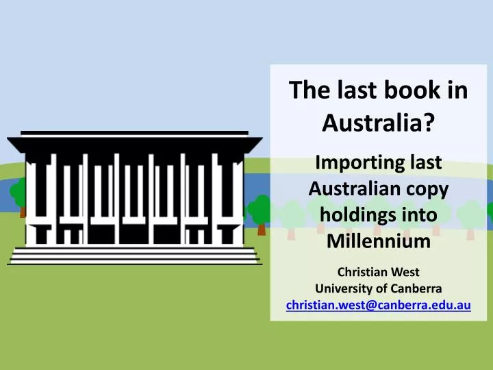 Ppt The Last Book In Australia Importing Last
