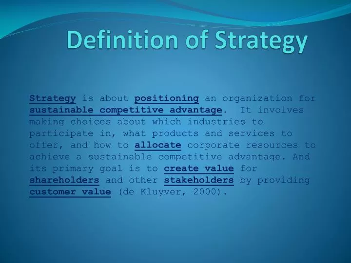 presentation strategy meaning