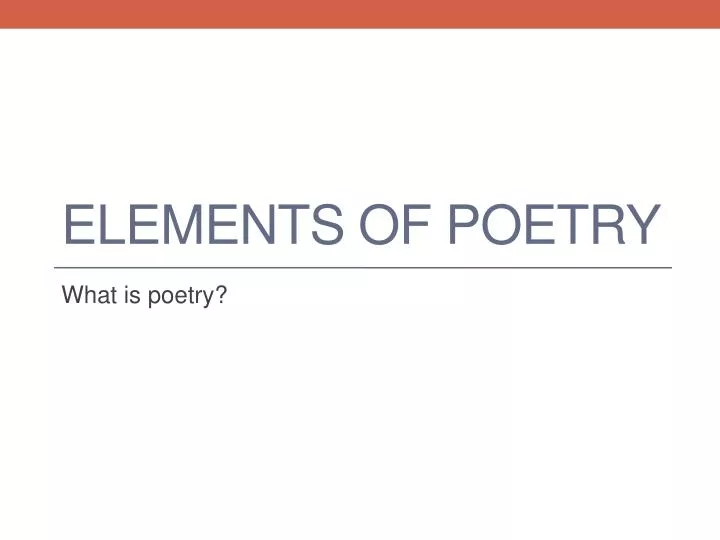 elements of poetry ppt