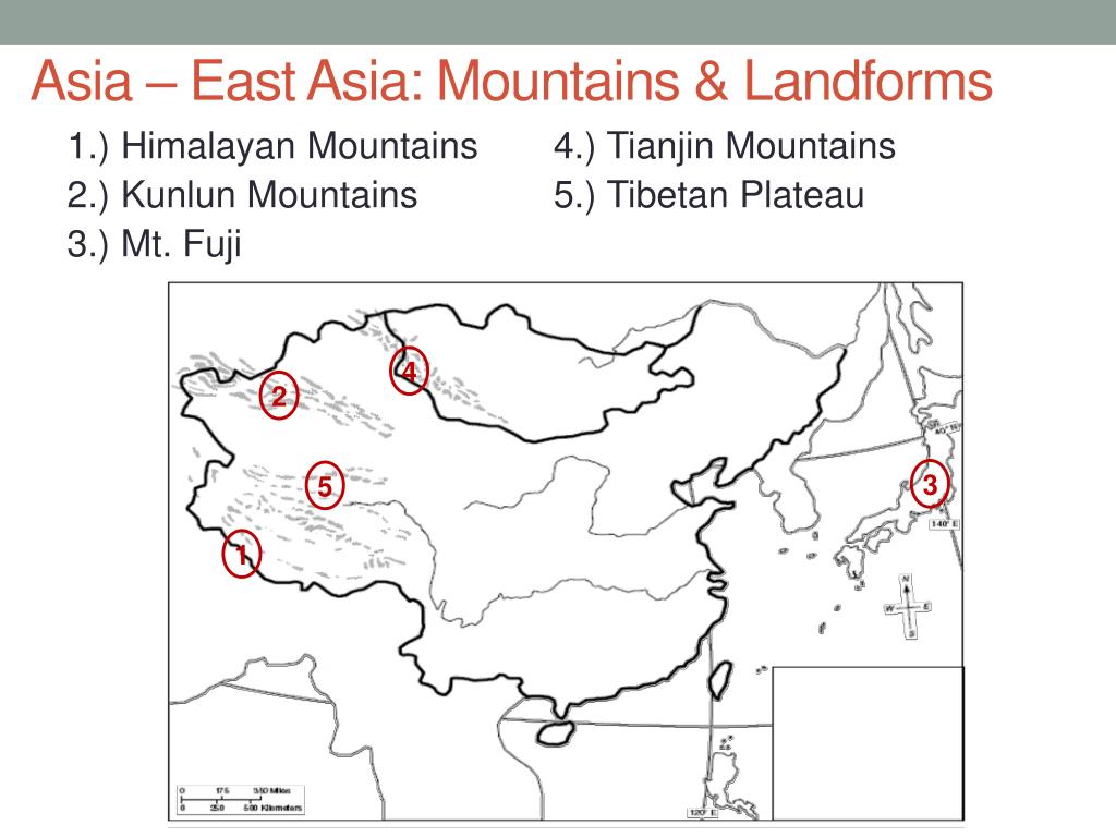 Asia East Asia Mountains Landforms L 