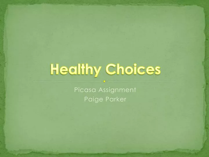 healthy choices n.