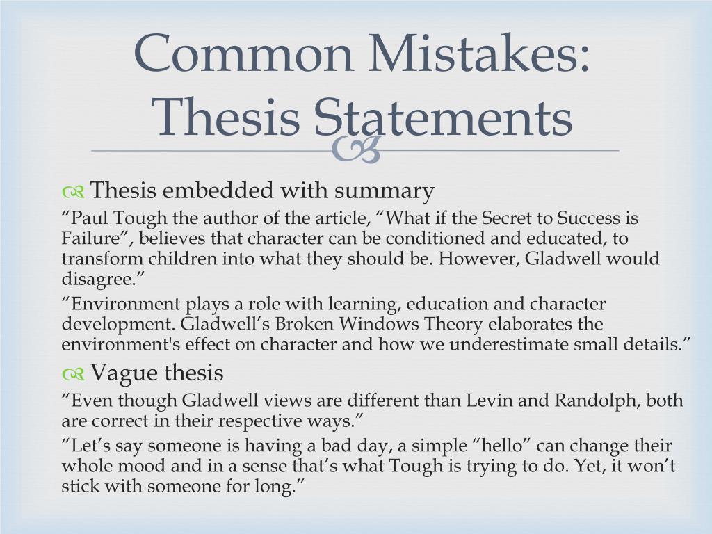 mistakes in thesis before viva